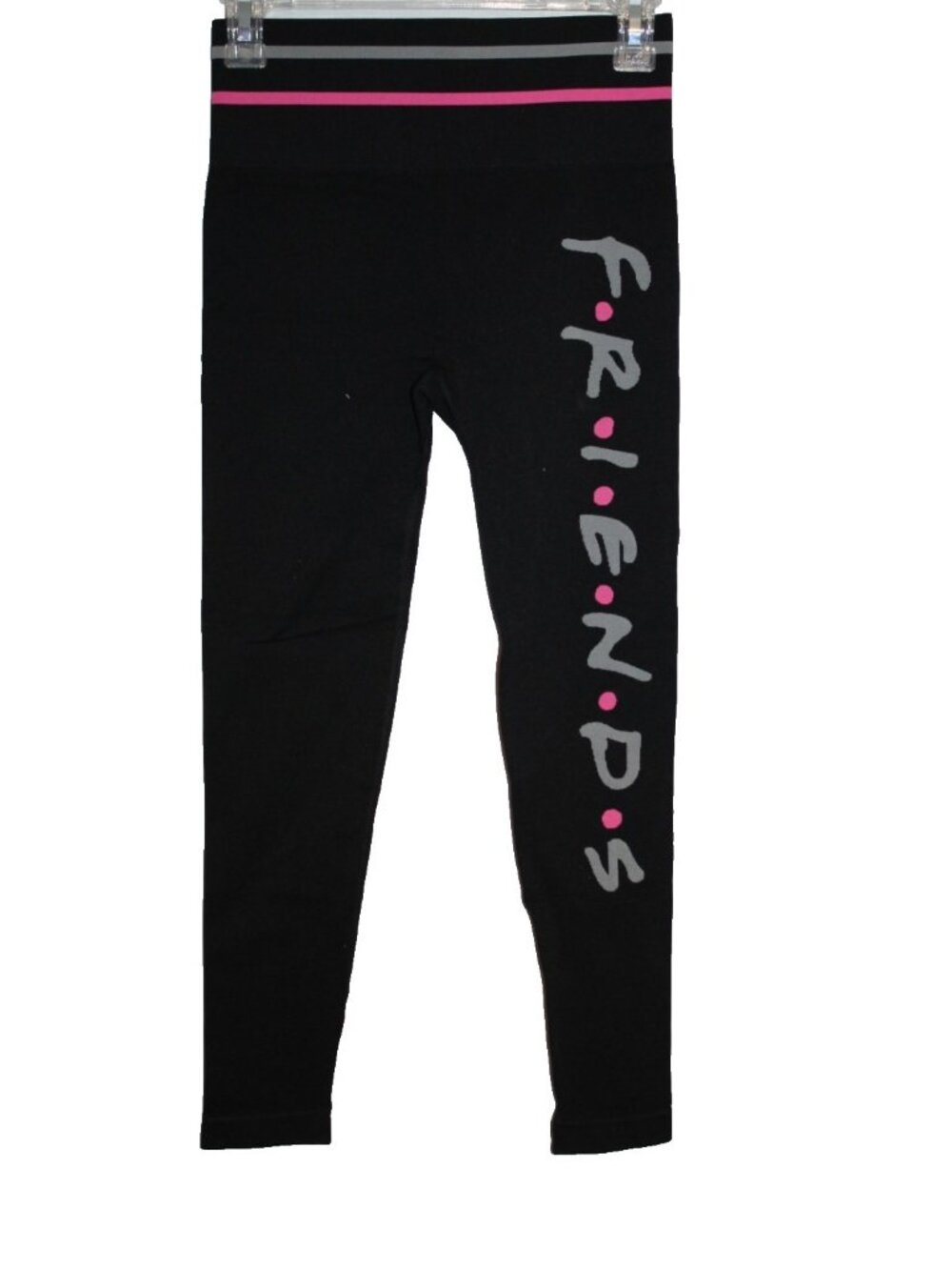 Friends TV Show Women's Size M Black Leggings w/ Logo Gathered Booty NEW